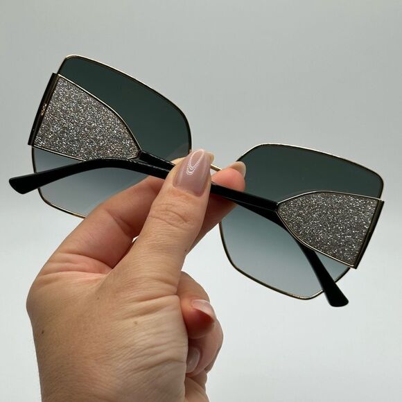 JIMMY CHOO Sunglasses River/S 2M2 Black Oversized Women NEW - Picture 12 of 15